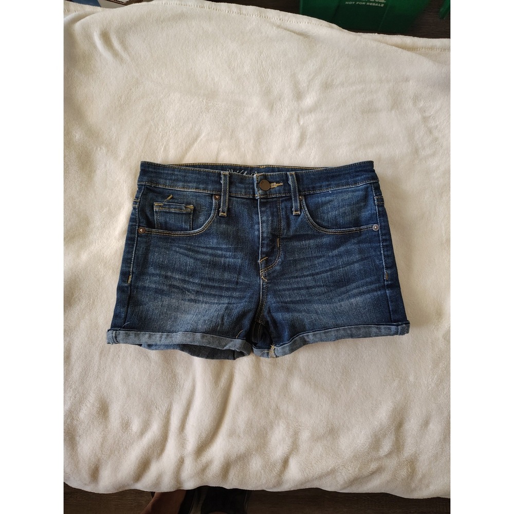 Mossimo Denim Womens High Rise Power Stretch Blue Jean Shorts Size 0 25 Waist‎